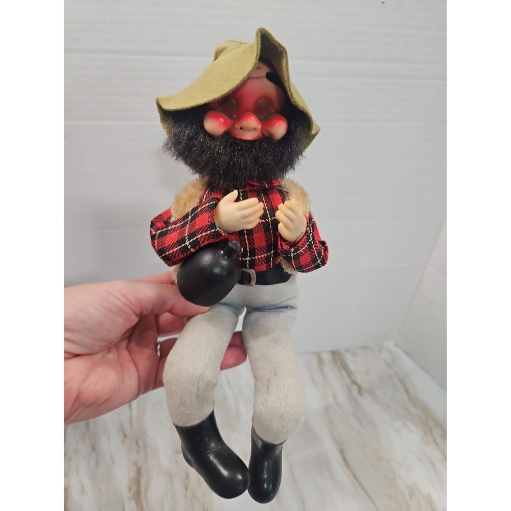 Vintage 1960's Jestia Hillbilly Shelf Sitter Doll Figure w/Moonshine Jug Japan